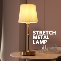Lámpara de Escritorio LED Recargable de Estilo Moderno, Ajustable en Altura, con Pantalla de Tela Táctil, Regulable, para Restaurante, Mesita de Noche, Simple