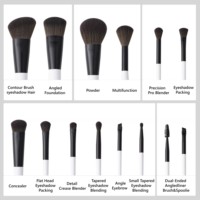 Ensemble de 12 pinceaux de maquillage professionnels de haute qualité, double embout, logo personnalisé, style tendance, pinceaux cosmétiques vegan