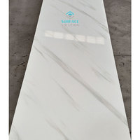 Planche de surface solide en acrylique imitation marbre blanc Calacatta 2440*760*12mm pour plan de travail de cuisine moderne, production usine