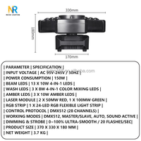 Projecteur laser mobile RUIEN 150W avec effets RGBW haute luminosité, contrôle DMX512, construction en aluminium pour DJ et discothèque