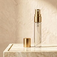 Flacon de parfum cylindrique en verre mat transparent avec bouchon à vis, pratique, 2ml 3ml 5ml 10ml, anti-fuite, rechargeable, avec boîte d'emballage
