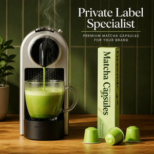Capsules de matcha sans plastique compatibles avec Nespresso Original Line, capsules de thé vert bio, saines et durables, vente en gros - Product Image 1