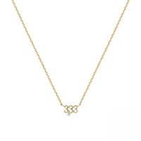 Collier en argent sterling 925 plaqué or 18 carats avec pendentif chiffres porte-bonheur 444 777 pour femme