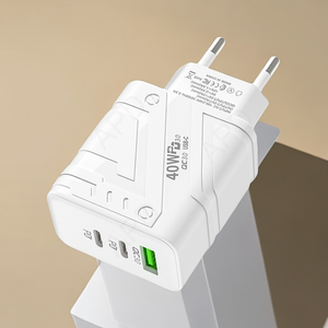 EU tiêu chuẩn 40W gan Chất liệu du lịch USB sạc nhanh đầu 2pd3.0 Giao diện sạc cho iPhone iPad QC3.0 PD giao diện đầy màu sắc - Product Image 2