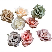 Têtes de fleurs de rose Yafei de 10 cm, grandes, pour boîte à fleurs, roses artificielles murales, mariage, DIY, fleurs en tissu de soie et plastique tissé à la main