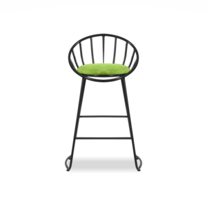 Ghế đẩu kim loại công nghiệp hiện đại, đệm vải, ghế cao, ghế quầy bếp, ghế quầy bar, nội thất quán cà phê, quán rượu, sản xuất tại Thổ Nhĩ Kỳ - Product Image 2