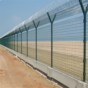 سياج حديدي مخصص عالي الجودة للحدائق لعام 2025، ألواح سياج خارجية مطلية بالـ PVC مع ثقوب مربعة وثني على شكل V وشبكة سلكية ملحومة ثلاثية الأبعاد - Product Image 3