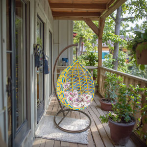 Chaise à bascule d'intérieur pour <span class=keywords><strong>adulte</strong></span> <span class=keywords><strong>Nid</strong></span> d'oiseau paresseux Bryant Chaise à bascule double Balançoire Panier suspendu Chaise en rotin Balançoires pour balcon et patio - Product Image 4