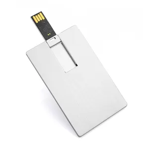 Premium aluminium material promotion gift custom logo printing 4G 8GB 16GB 32GB metal business credit card usb flash drive stick