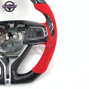 Volant de voiture en fibre de carbone avec éclairage LED, dessus plat, pour Ghibli 14-19/Quattroporte GTS 2013-2019 - Product Image 3