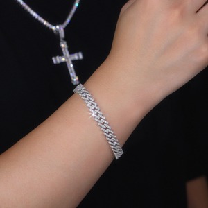 High Quality Moissanite Freshwater Pearl Cuban Link Bracelet <b>for</b> <b>Men</b> & Women <b>Silver</b> Plated Trendy Gift Jewelry Daily Wear - Product Image 3
