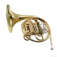 Cor français double détachable à 4 clés, tonalité F/Bb, corps en laiton, tube d'accordage en cupronickel, laque dorée FH9622 pour étudiants, orchestres et groupes.