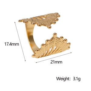 2025 Hợp Thời Trang Phụ Nữ Có Thể Điều Chỉnh Mở Hoa Vương Miện Nhẫn 18K Mạ Vàng Thép Không Gỉ Không Thấm Nước Sử Dụng Hàng Ngày Trang Sức Cho Sinh Nhật - Product Image 5