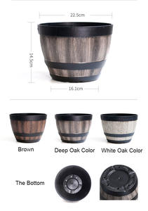 Rétro Bière Baril En Plastique Plante Pot Grand Jardin Jardinières Pour Intérieur Extérieur Usine Ventes pour Maison Fruits pour Légumes - Product Image 5