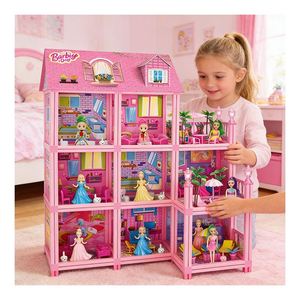 Casa de Muñecas con Jardín y Flores, Muebles de Balcón, Juguete de Simulación para Niñas, Niños y Familias - Product Image 6
