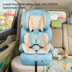 Siège auto Ogolee certifié ECE R129/03 I-Size Groupe 123, 76-150 cm, <span class=keywords><strong>rehausseur</strong></span> amovible, ISOFIX, capacité de charge 36 <span class=keywords><strong>kg</strong></span>, HDPE et tissu - Product Image 5