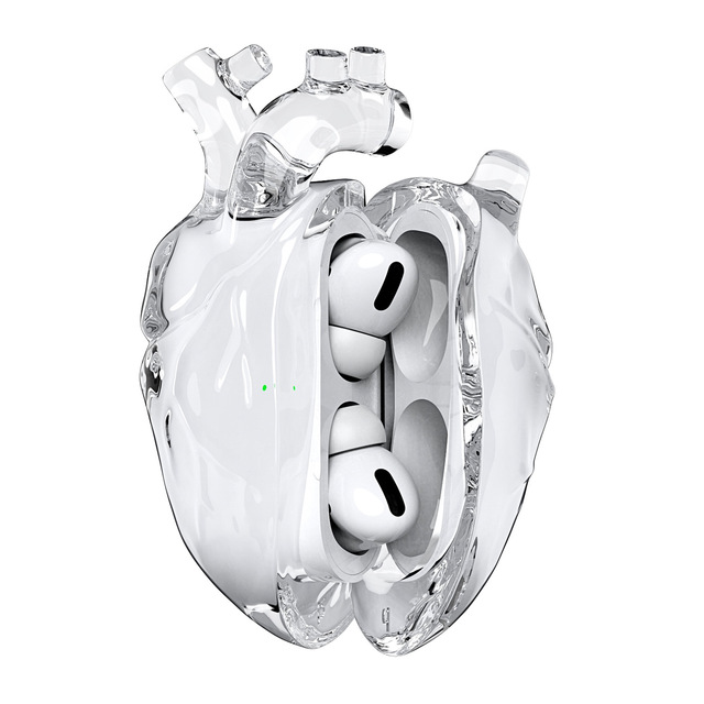 Original Heart Liquid Silicone Anti-Shock Earphone Case for Pro/Pro 2 1/2/3rd Generation Transparent Protective Cover