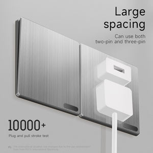 फैक्टरी तार ड्राइंग थोक पीसी ग्रे पैनल स्विच विद्युत ब्रिटिश मानक 3 इंच 2 गैंग डबल 13a स्विच्ड सॉकेट - Product Image 2