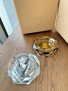 Cenicero de Cristal de Lujo Redondo Plateado/Dorado/Negro Fácil de Limpiar para Uso en el Hogar y Restaurantes, Regalo para el Día del Padre - Product Image 3