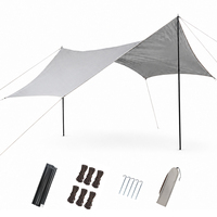 Bâche de camping légère et portable de 17 pieds, auvent pare-soleil avec matériaux imperméables et résistants aux UV pour les aventures en plein air, hamac