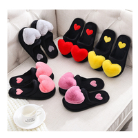 Nouvelles pantoufles d'intérieur en peluche cœur LEAO2023 Hiver 2025 – Personnalisables avec logo, chaudes et douillettes pour la maison