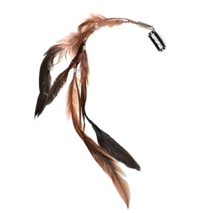 Pince à cheveux transfrontalière bohème en plumes de poulet, style ethnique rétro pour vacances en bord de mer, longue pince <span class=keywords><strong>BB</strong></span>, accessoires capillaires, coiffe indienne - Product Image 5