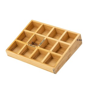Bamboo <b>Spice</b> <b>Rack</b> Square Multi Compartment Storage Organizer <b>For</b> Kitchen Countertop Standing Type - Product Image 5