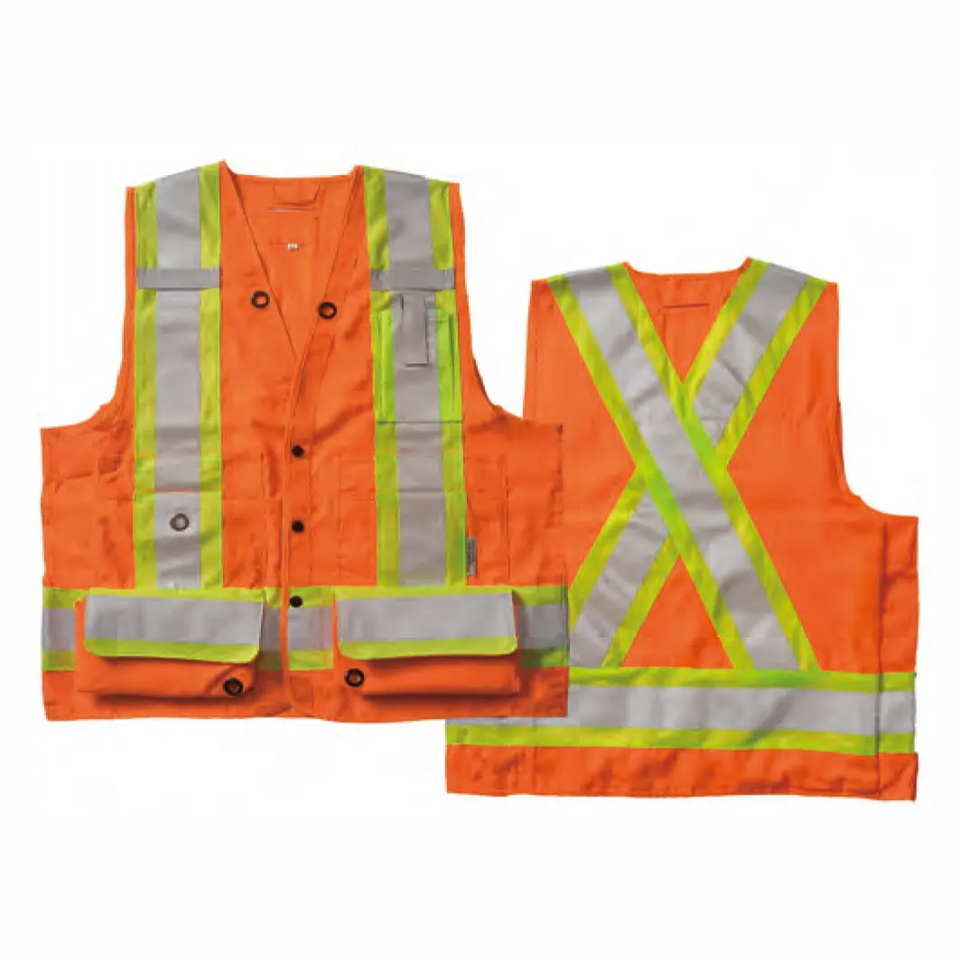 Lớp 2 an toàn vest với dây kéo lên vest Hi VIS khả năng hiển thị cao với biểu tượng tùy chỉnh ngắn tay áo