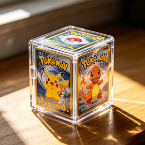 Nouveauté : Boîte de protection <span class=keywords><strong>transparente</strong></span> en acrylique pour cartes TCG, polie et épaissie, pour collection de cartes Pokémon - Product Image 3