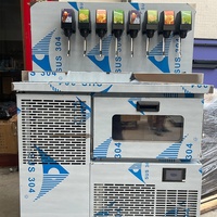 Distributeur de boissons gazeuses portable commercial à 8 robinets avec machine à glaçons intégrée en acier inoxydable pour boissons post-mix