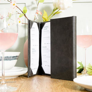 Porte-menu en cuir de haute qualité A4 rigide, personnalisable, pour restaurant, avec 3 vues, en cuir - Product Image 1