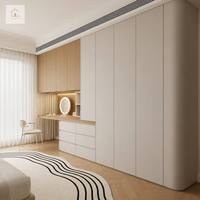Ensemble de meubles de chambre XINGRUO : Armoire intégrée avec coiffeuse et meuble de maquillage pour la maison