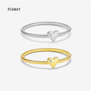 Anello Promessa Classico FUAMAY in Argento Sterling 925 con Cuore, Anello S925 con Pietra Singola a Forma di Cuore per Matrimoni, Feste e Anniversari - Product Image 1