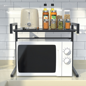 Tableware Storage Carbon Steel <b>Counter</b> Rice Cooker Stand Metal Microwave <b>Oven</b> Rack - Product Image 5