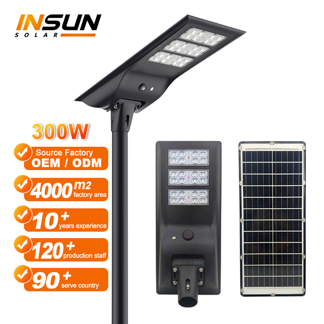 Eco-Smart 400W Solar LED Street Light Integrated LiFePO4 Battery Monosilicon Panel All-in-One Road Lamp for Commercial Estate