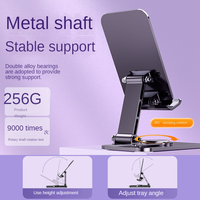 Support de tablette et de téléphone portable, rotation à 360°, pliable, réglable en hauteur, support en aluminium métallique