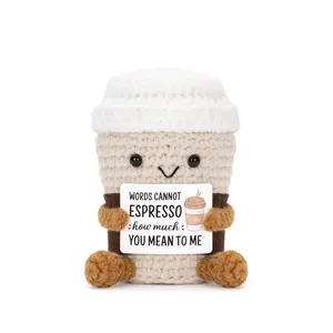 Adornos Creativos de Ganchillo para Tazas de Café, Adornos Colgantes con Gatitos y Tortugas Pequeñas de Energía Positiva para Tazas de <span class=keywords><strong>Cerveza</strong></span> - Product Image 1