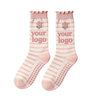 Chaussettes de Pilates à rayures tricotées pour jeunes, anti-bactériennes, respirantes, pour entraînement sur Reformer, en matériau doux pour la peau