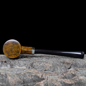 Muxiang Wood Tobacco Pipe Straight Type Solid Briarwood Filtered Men's Smoking Pipe Retro Style Gift - Product Image 3