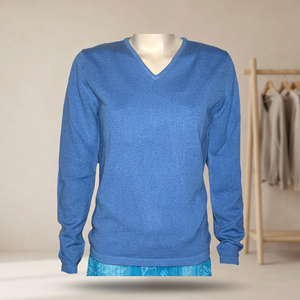 เสื้อสเวตเตอร์ไหมแคชเมียร์สำหรับผู้ชาย แขนยาว ป้องกันขนร่วง ถักแบบเรียบ ผ้าล็อตัส รุ่น LC 017 น้ำหนัก 300 กรัม 12GG - Product Image 2