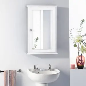 Высококачественный современный деревянный настенный шкаф для туалетной комнаты с зеркалом