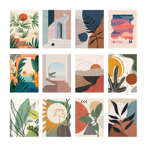 Commercio all'ingrosso personalizzato sole fai da te pittura ad olio con i numeri pittura paesaggio adulti sud-est asiatico dipinto a mano pianta immagine parete decorazioni per la casa - Product Image 2