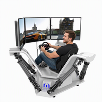 Plateforme de mouvement 6 DOF pour simulateur de course, machine de jeu de conduite à 3 écrans, équipement d'arcade de course immersif à monnayeur
