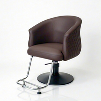 Fauteuil de coiffure hydraulique antique marron foncé et rouge bordeaux pour salon de beauté et usage féminin