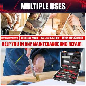 Ensemble de 10 ciseaux à <span class=keywords><strong>bois</strong></span> ciseaux à <span class=keywords><strong>bois</strong></span> avec <span class=keywords><strong>guide</strong></span> d'affûtage crayons de charpentier et pierre à aiguiser en acier CR-V - Product Image 5