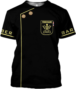 T-shirt da <span class=keywords><strong>uomo</strong></span> di alta qualità con stampa barber shop per grossisti <span class=keywords><strong>online</strong></span> - Set T-shirt Pour Hommes - Product Image 1