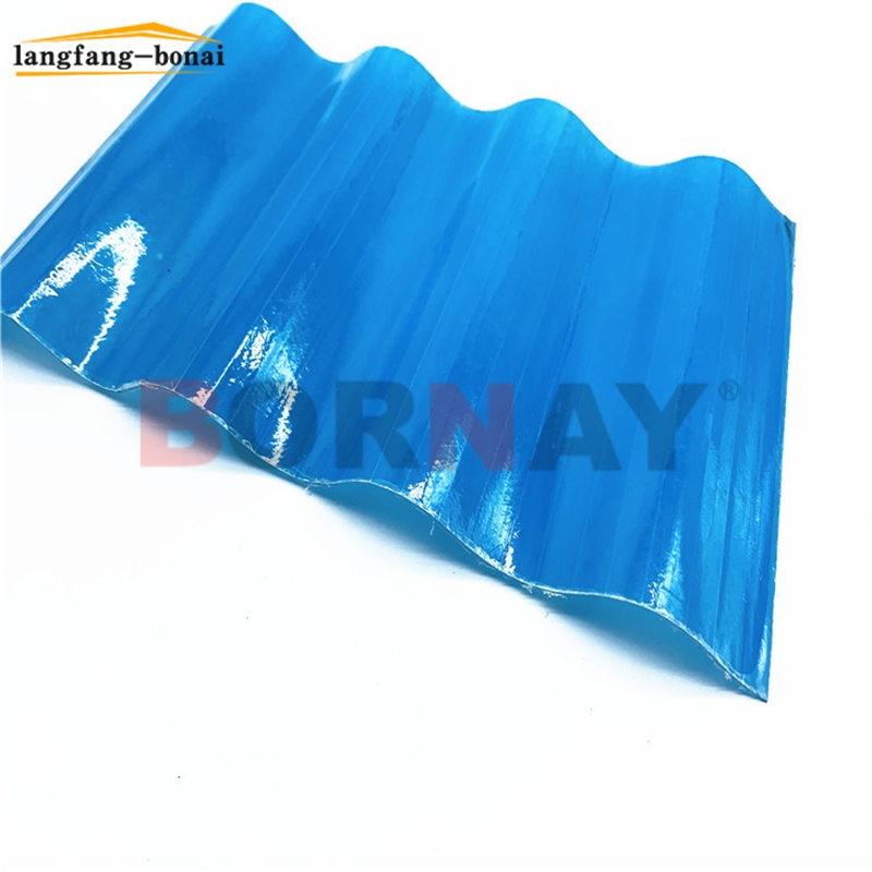 Светло-голубой ПВХ кровельный лист гофрированный пластиковый строительный материал