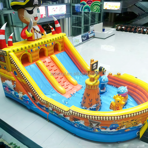 Super interesante adecuado para fiestas Bounce Slide Combo <span class=keywords><strong>Plaza</strong></span> Gran Barco Pirata Tema Casa inflable Fuente Fábrica para la venta - Product Image 1