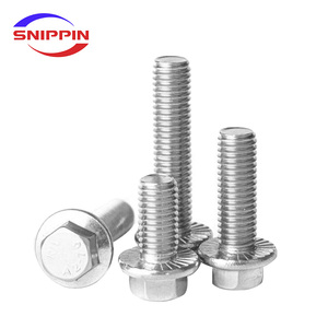 A2-70 304 스테인레스 스틸 육각 와셔 헤드 볼트 육각 톱니 형 플랜지 캡 나사 1/4-20 5/16-18 3/8-16 인치 나사 일반 마감 - Product Image 5