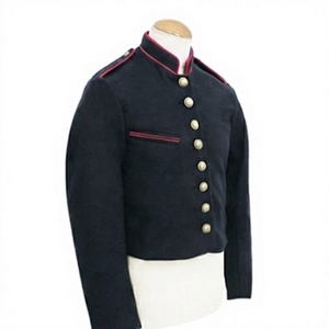 Blazer en Laine Vintage pour Homme à Col Montant et Boutons, Reproduction Personnalisée avec Logo, Vestes Type Blouson - Product Image 2